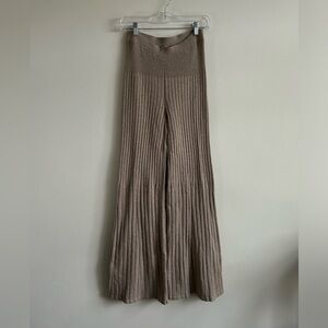 Free People Keep It Real Tan Knit Flared Pants Size Medium